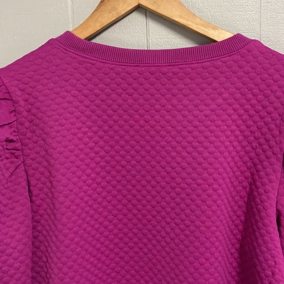 NWT Jodifl Vibrant Purple Textured Top Large New With Tags Puff Sleeve - Picture 12 of 13